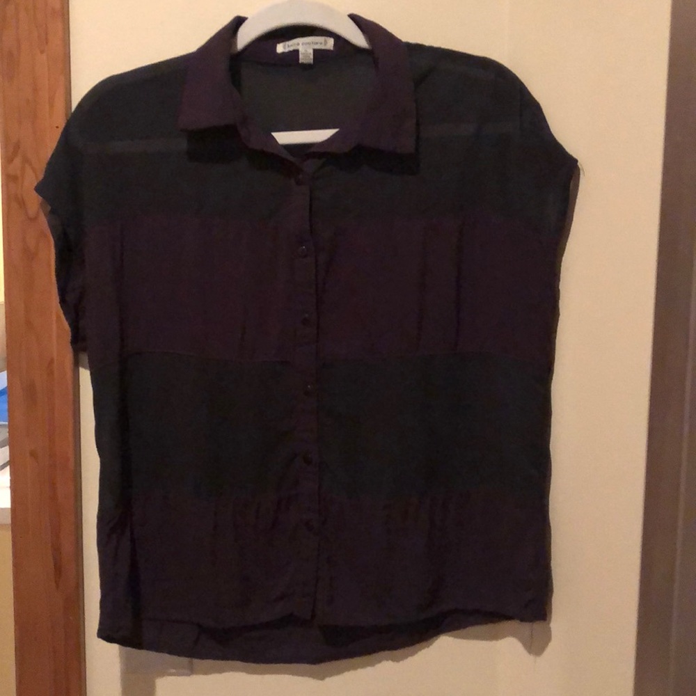 Black and purple shear top